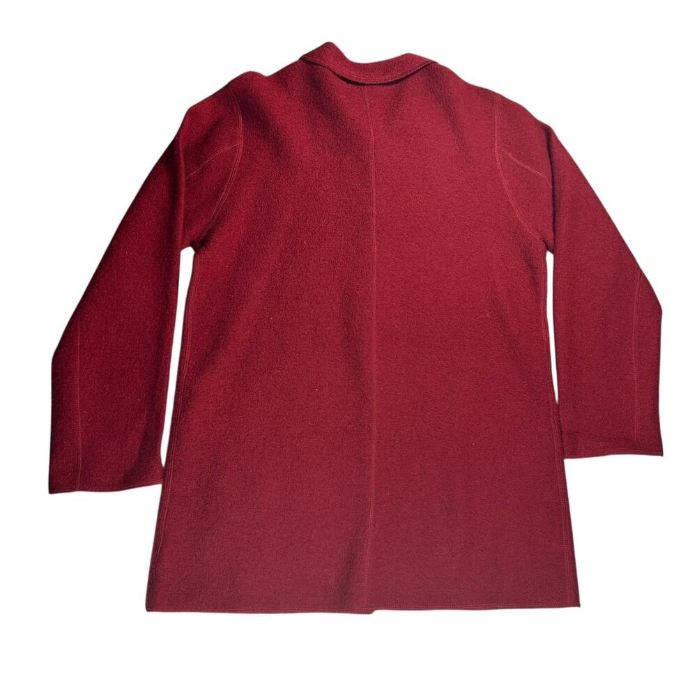 Vtg Charter Club Womens Sz M Red 100% Wool Cardigan Sweater Pockets Preppy Cozy - Picture 4 of 9